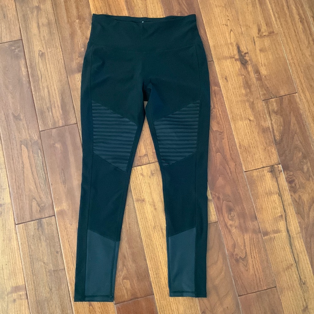 Apana Leggings Size Medium- New High Waisted Black Moto